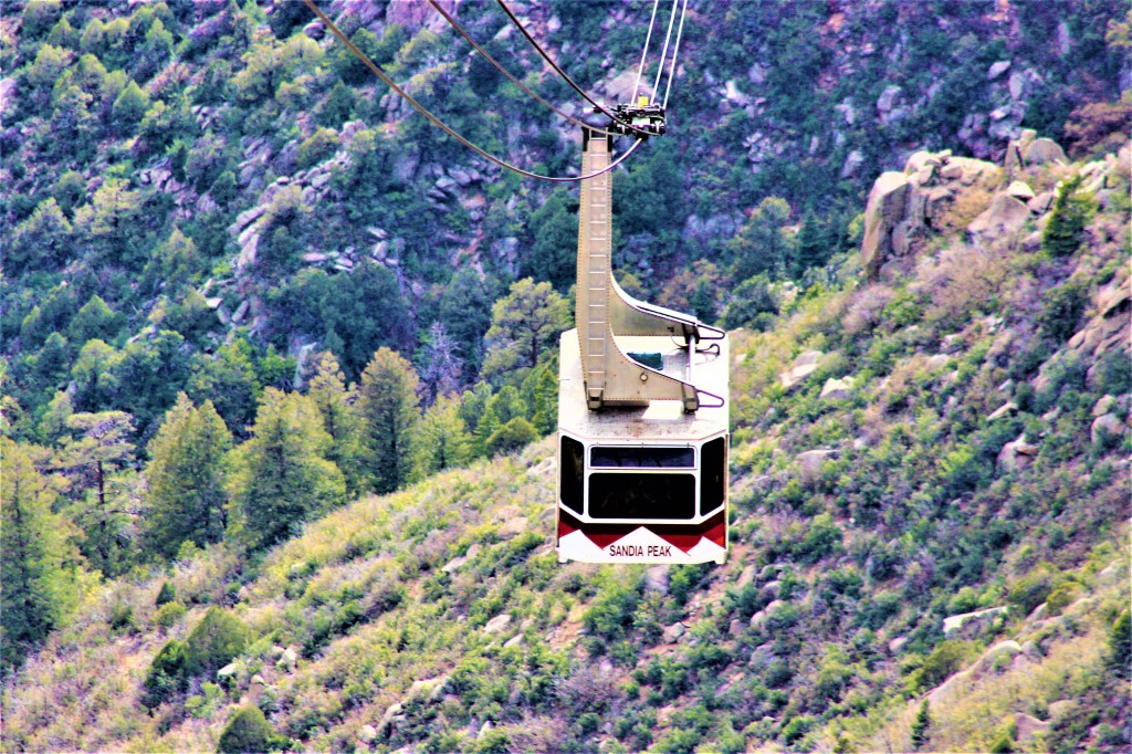 A tramcar coming up the mountain 
